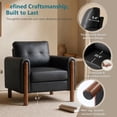 thumbnail image 2 of LAZZO Faux Leather Accent Chair, Mid-Century Modern Oversized Armchair with Tufted Design for Waiting Room Office, Black, 2 of 8