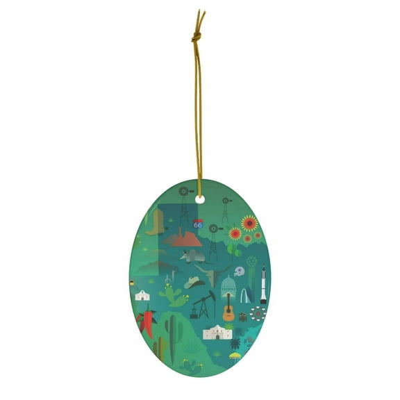 Texas Ceramic Ornament