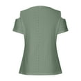 thumbnail image 6 of Up to 65% off Xunlbb Women's Fashion Clothing 2024 Women's Fashion Casual Solid Color Shoulder Leakage Short Sleeve Pullover Short Sleeve Top Womens Trendy Tops, S-2XL, 6 of 6