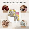 thumbnail image 4 of Uemuo A Funny Cat Pattern Womens Pajama Sets,PJ Set for Women,Pajamas for Women Logo,Long Sleeve Pajama Set for Women,Soft Long Sleeve Top With Pants-X-Large, 4 of 9