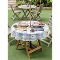 thumbnail image 3 of Watercolor Easter Outdoor Tablecloth - 54 Inch Round Dining Table Cover, Cute Gnomes Eggs Flowers Colorful Grid Waterproof Outdoor Table Cloth with Umbrella Hole & Zipper for Picnic/Patio/Party, 3 of 7