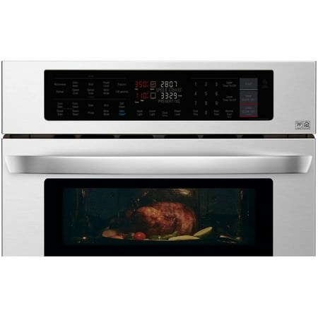 LG - 30" Built-In Electric Convection Smart Combination Wall Oven with Microwave and Infrared Heating - Black Stainless Steel