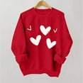 thumbnail image 5 of Qepwscx Womens Shirts Long Sleeve Red Valentine'S Day Crewneck Sweatshirt Love Heart Printed Ladies Blouses Tops For Women Trendy Pullover Sweatshirt Graphic Tops & T-Shirtsholiday Party Tees Tops, 5 of 7