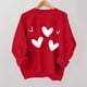 thumbnail image 4 of Uootdi Crew Neck Love Heart Printed Graphic Sweatshirt for Women Valentine's Day Tunic Tops Casual Holiday Long Sleeve Graphic Tee Tops Gift, 4 of 7