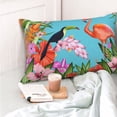 thumbnail image 6 of Kll Tropical Jungle Flamingo Pillow Covers Envelope Closure,Super Soft And Cozy Fuzzy Fleece Pillow Case Cover 16"X24", 6 of 9