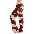 thumbnail image 2 of Womens Halloween Comfy Pajama Pants Pumpkin Print Casual Elastic Waist Pjs Lounge Pants, 2 of 6