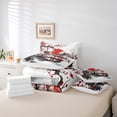 thumbnail image 4 of Erosebridal Red Sun Bedding Sets Queen Size, Flower Tree Comforter Sets with Sheets, Mount Fuji Room Decor, Reversible 7-Piece, 4 of 5