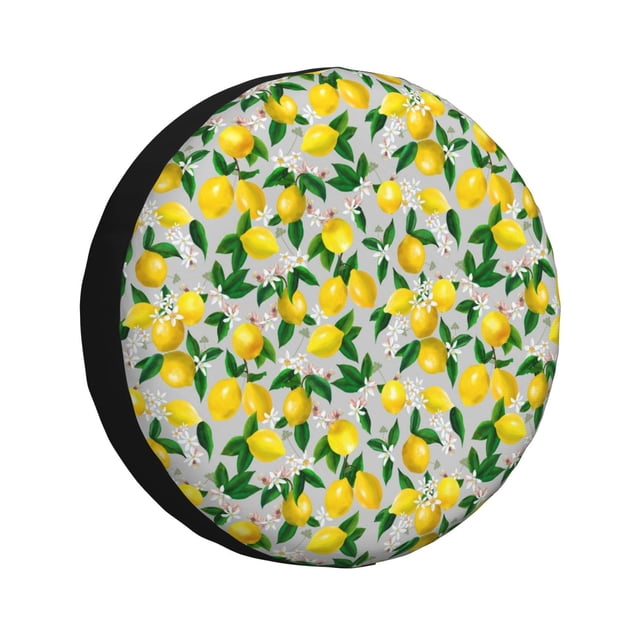 Fotbe Lemon1 Funda de Llanta de Repuesto con Estampado, Engrosada, Ajuste Universal para Jeep, Remolque, RV, SUV, Camión-15 inch