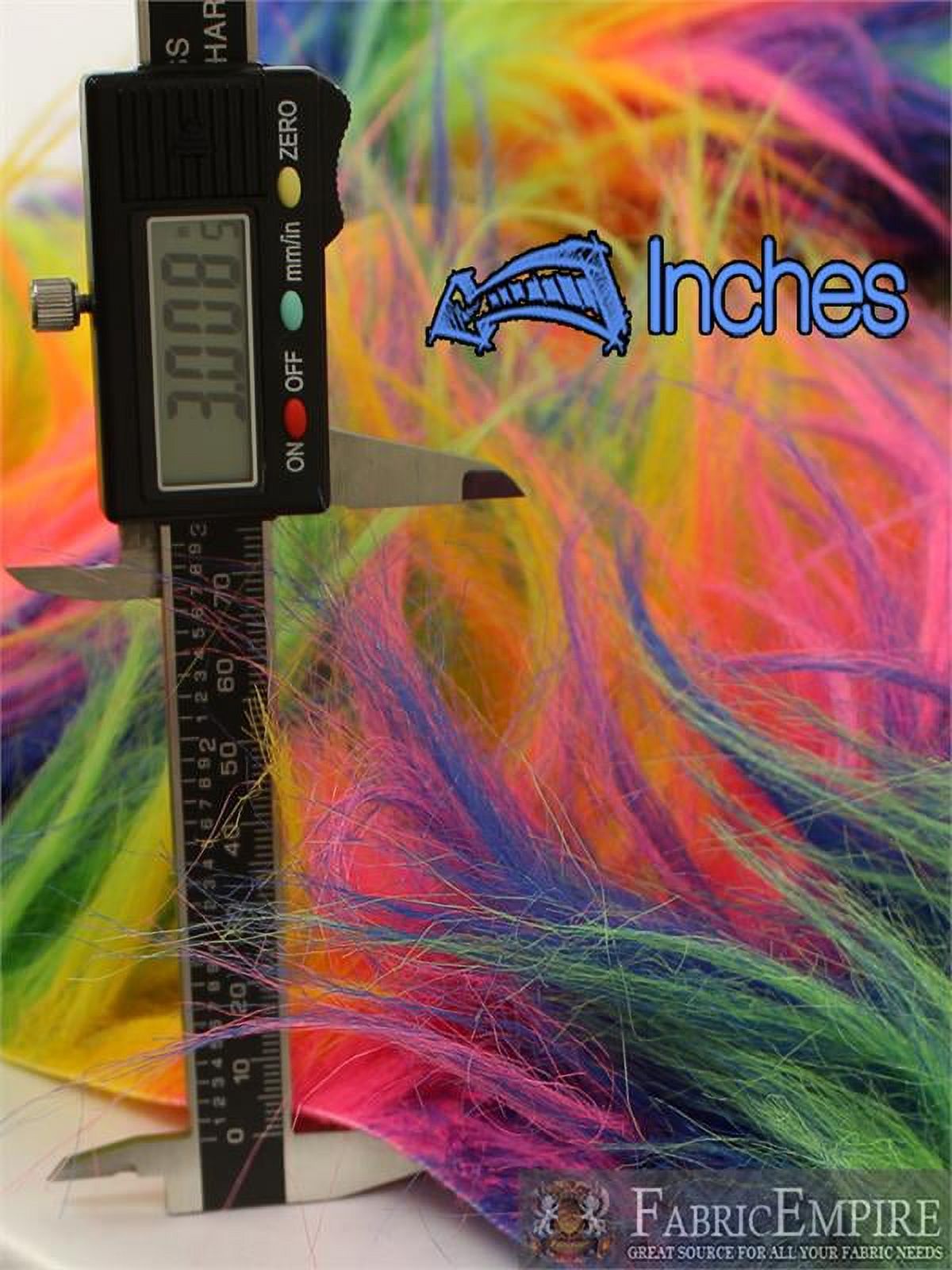 Faux Fur Fabric Long Pile GORILLA Rainbow Stripes / 60" Wide / Sold by the yard