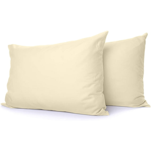 Ensemble de 2 Taies d'Oreiller en Coton 100 % Coton Biologique 800 Fils Taies d'Oreiller en Coton de Qualité Supérieure Housses d'Oreiller