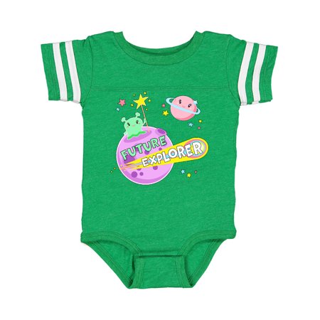 

Inktastic Future Explorer Green Alien in Outer Space Gift Baby Boy or Baby Girl Bodysuit