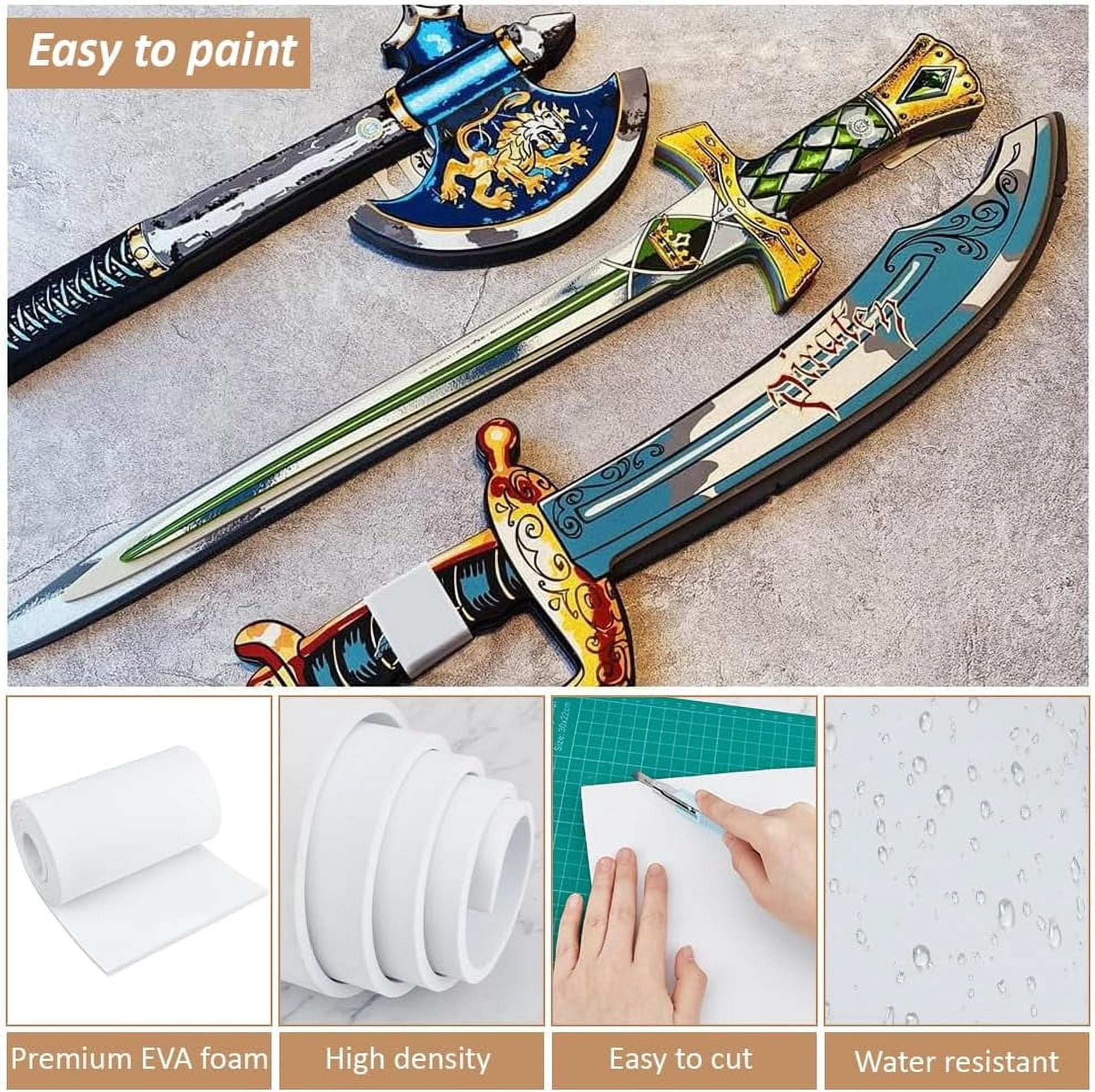 78.78 Inch White EVA Foam Roll 11.8 Inch Wide Cosplay EVA Foam Sheet High Density