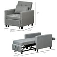 Convertible Sofa Lounger Chair Bed, Sleeper Recliner with