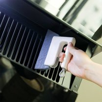 Window Track Brush | Detachable Two-in-One Door & Window Cleaning Brush • Blinds & Kitchen Range Hood Crevice Brush • White Plastic • 13.5x10cm Ergonomic Non-Slip Handle • Efficient Dirt Removal •