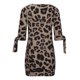 thumbnail image 5 of Honeeladyy - Vestido informal con estampado de leopardo para mujer, camiseta holgada de verano, manga corta, cuello redondo, minivestidos de calle, color caqui, 5 of 8