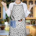 thumbnail image 5 of Black and White Christmas Snowflake Pattern Apron-Garden Aprons for Women with Pockets-Cotton Linen Waterproof Kitchen Cooking Gardening Aprons Adjustable for Kitchen,Cooking,BBQ and Salon 33"x27", 5 of 7