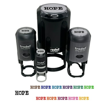 Hope Fun Text Self-Inking Rubber Stamp Ink Stamper - Black Ink - Mini 1/2 Inch