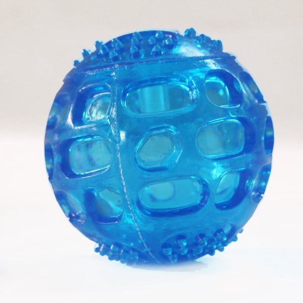 Pelotas de juguete con sonido para perros (3 unidades), de goma sólida y duradera, indestructibles y con rebote para entrenamiento (azul)