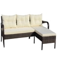 thumbnail image 3 of Rhomtree 2-Piece L-Shaped Outdoor Wicker Sectional Sofa Set with Seat & Back Cushions, White, 3 of 9