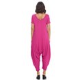 thumbnail image 4 of Pastel by Vivienne Women's Solid Harem Jumpsuit Magenta Large, 4 of 4