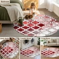 thumbnail image 6 of Red Morocco Round Area Rug 4 FT, Non Slip Indoor Outdoor Rug, Rustic Country Smear Street Mottled Art Washable Soft Circular Carpet Non-Shedding Floor Mat for Coffee Table Nursery Foyer Balcony, 6 of 9