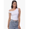 thumbnail image 6 of Womens Off The Shoulder Tops Sleeveless Shirts Going Out Crop Tank Tops Slim Fitted Summer Outfits, 6 of 6