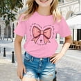 thumbnail image 2 of Suilloe Toddler Girls T-Shirts Summer Cross Bow Print Short Sleeve Round Neck Tee Kids Girls Casual Everyday Wear Comfortable T-Shirts，6 -7 Years, 2 of 4