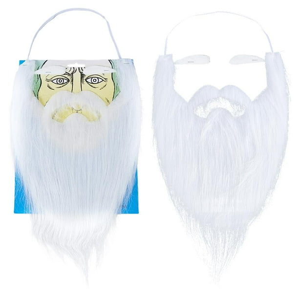 Barba y cejas de Papá Noel realistas, barba blanca de Papá Noel, bigotes postizos blancos, accesorios divertidos para disfraces