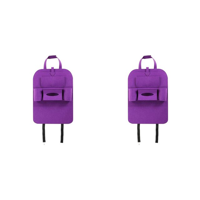 Kenally Multi-funcional Auto asiento trasero almacenamiento organizador titular Multi-Bolsillo viaje gran capacidad coche colgante bolsa bolsa púrpura 2piezas Kenally CBP030671