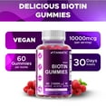 thumbnail image 4 of 2 Pack - Vitamatic Biotin Gummies 10,000 mcg for Stronger Hair, Skin & Nails - 60 Vegan Gummies - Vitamin B7 (Total 120 Count), 4 of 10