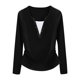 thumbnail image 3 of Blusas,Blusa de mujer con cuello en V, manga larga, corte holgado, mezcla de poliéster y elastano, ideal para uso informal y de trabajo, sopatenor, 3 of 7