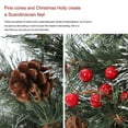 thumbnail image 3 of Aoile 3FT Pre-Lit Snow Flocked Christmas Tree in Burlap Base, Desktop Artificial Potted Xmas Tree with 70 LED Lights, 3 of 5