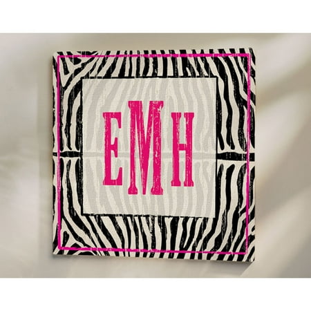 Personalized Zebra Print Canvas, 11" x 11