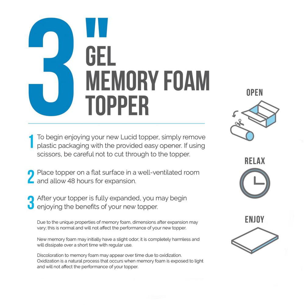 LUCID Topper memory foam gel rinfrescante singolo - Arredamento e