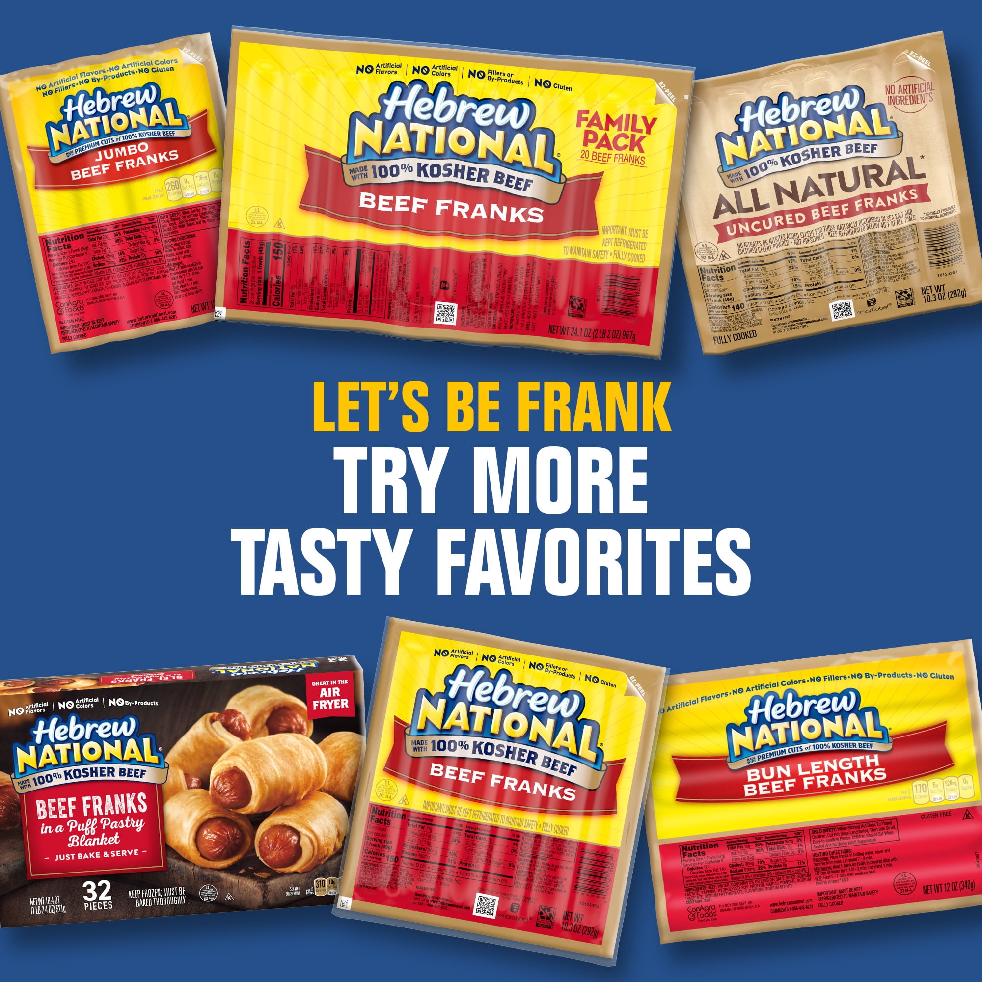 Hebrew National Beef Franks, 34.1 oz, 20 Count