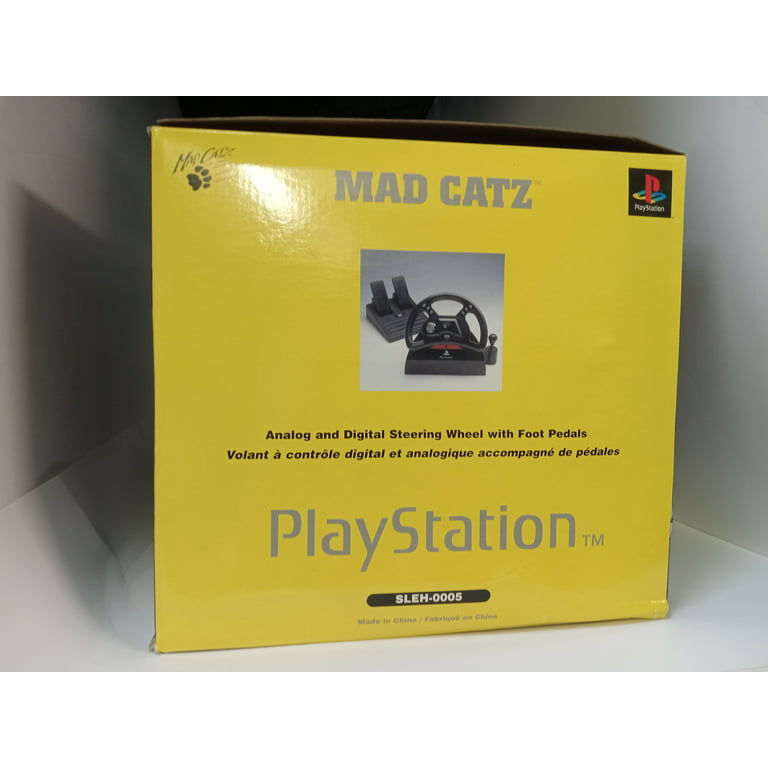 MAD CATZ PLAYSTATION 1 DRIVING STEERING RACING WHEEL & PEDALS
