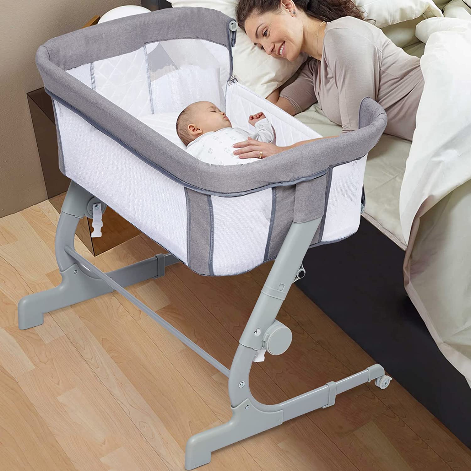 RONIPIC Bedside for Baby,Baby Bedside Sleeper,Height