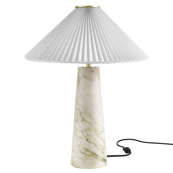 Modway Nera Marble Table Lamp in White