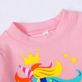 thumbnail image 3 of Toddler Girl Unicorn Sweatsuit Outfit Fashion Fleece Ruffle Pink Pants Fall Winter Clothes Outfit Set 4T, 3 of 6