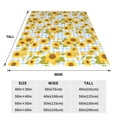thumbnail image 3 of Bixox Fleece Blanket Blue White Plaid Sunflower Pattern Super Soft Double-Sided Microfiber Flannel Blanket for Sofa, Bed, Couch,Suitable for All Seasons - 80"x60", 3 of 5