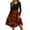Burgundy, variant on IROINNID Long Sleeve Dress for Women Mid-Length A-Line Dress Round-Neck Print Patchwork Knee-Length Dress,Yellow