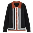 thumbnail image 1 of Dvkptbk Sweater Man Winter Long Sleeve Button Fastener Color Contrast Design Sweater Cardigan Clothes on Clearance, 1 of 8