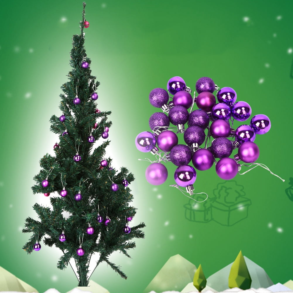 Garosa 24pcs 6 Colors Christmas Tree Hanging Glitter Ornament