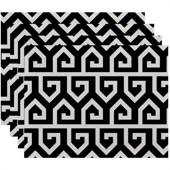 Simply Daisy 18" x 14" Keyed Up Geometric Print Placemats, Set of 4