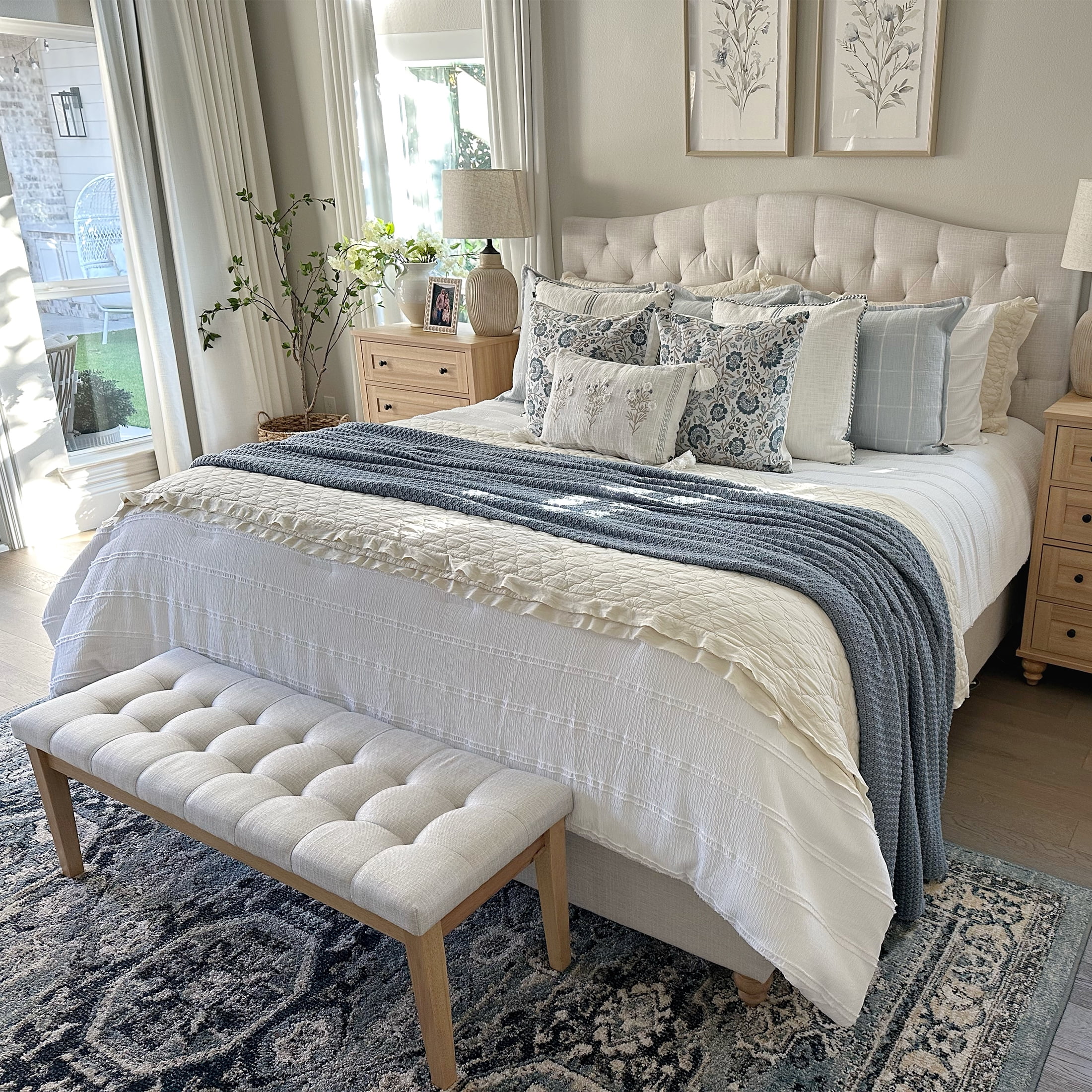 My Texas House Evelyn 3-Piece Bright White Seersucker Comforter Set, King