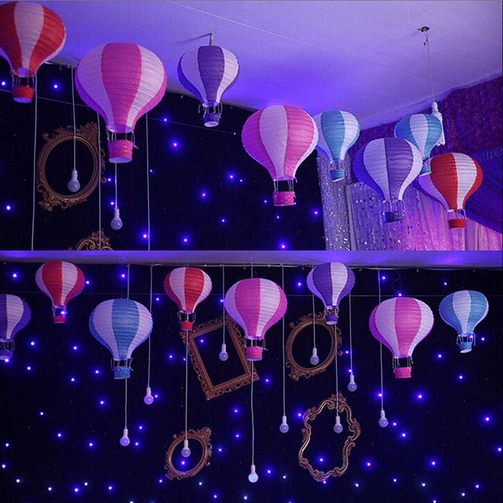 Hot Air Paper Lantern Wedding Party Decoration Craft Lamp Shade , Red Stripes 12 30CM 