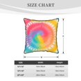 thumbnail image 2 of Velvet Rimmed Pillowcase Is Not Easy To Open Line Deformation Invisible Zipper Opening And Closing Only Pillowcase Does Not Contain Pillow Core Tie-Dye Pattern Rainbow Colors (2) 18"X18", 2 of 6