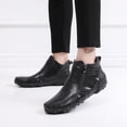thumbnail image 5 of TIREOW Men's Ankle Boot Leather Print Loafers Fashion Luxury Crocodile Pattern Hand-Sewn Casual Non-Slip Side Zipper Arch Support Soft Breathable Dress Shoes, 5 of 6