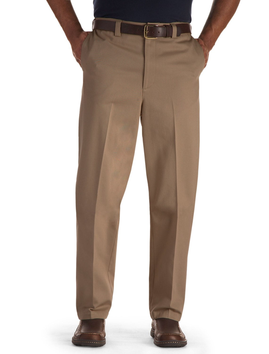 Oak Hill by DXL Big and Tall Flat-Front Premium Stretch Twill Pants