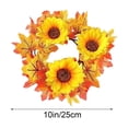 thumbnail image 3 of Aurorax Fall Candle Holders,Fall Candle Ring Wreath with Maple Leaves Sunflower Rustic Thanksgiving Harvest Decor Table Centerpiece Yellow, 3 of 9